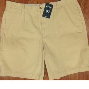 NEW! IZOD REGULAR FIT 100% COTTON CASUAL SHORTS PALE YELLOW Sz 42
